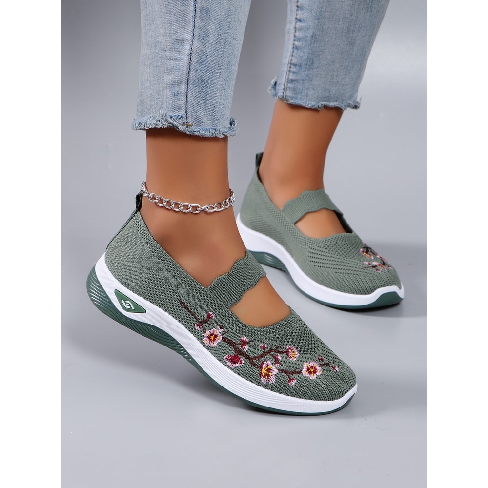 Womens Summer Breathable Mesh Flat Shoes Casual Sports Shoes For Comfort Style 4