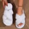 Fluffy Fur Slippers For Women Lightweight Open Toe Slides With NonSlip Flat Heels For Autumn Winte 5