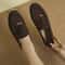 Retro Soft Leather Women Slip On Shoes Thick Sole Comfortable Flat Walking Loafers 8