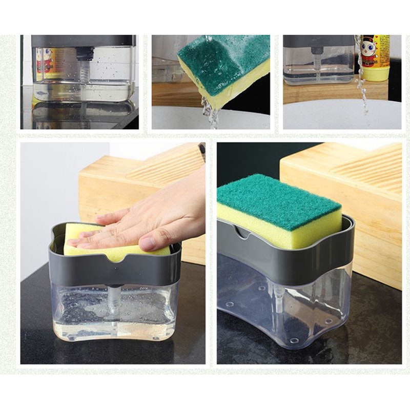 Automatic Dishwashing Brush With Soap Dispenser Efficient Pot Brush For Kitchen Cleaning 0