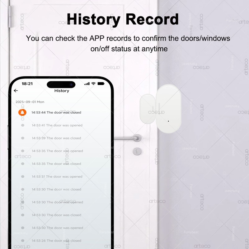 Smart Door Window Sensor For Home Security Magnetic Contact Detector No Gateway Required 2