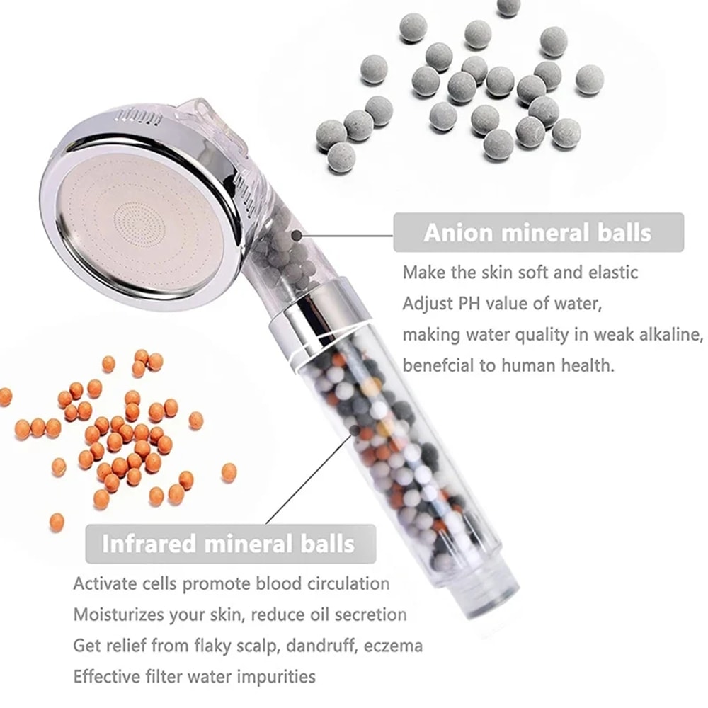 High Pressure Handheld Shower Head Water Saving Anion Filter Rainfall Bathroom Accessory For Ultima 2