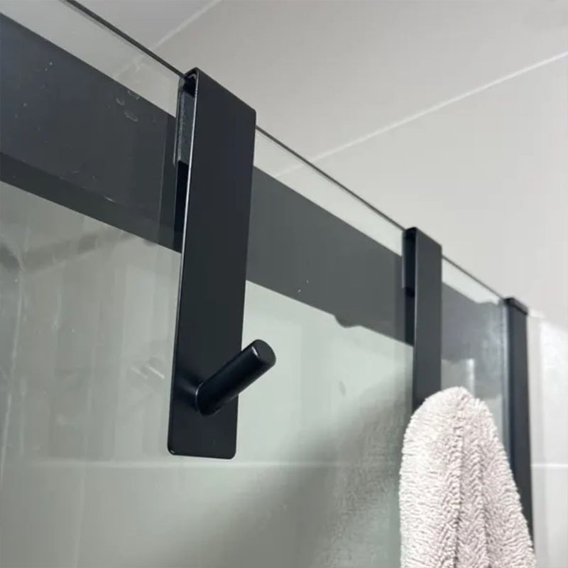 Stainless Steel Over Glass Shower Door Hooks S Shape Towel and Bathrobe Holder Rack for Bathroom