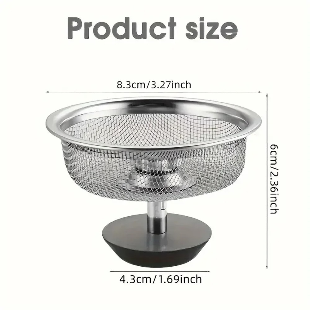 Stainless Steel Drain Strainer For Kitchen Bathroom Sinks Durable Mesh Hair Waste Filter For Sewer 2