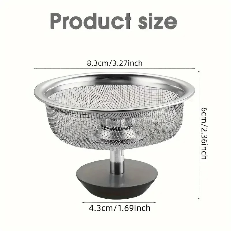 Stainless Steel Drain Strainer For Kitchen Bathroom Sinks Durable Mesh Hair Waste Filter For Sewer 2