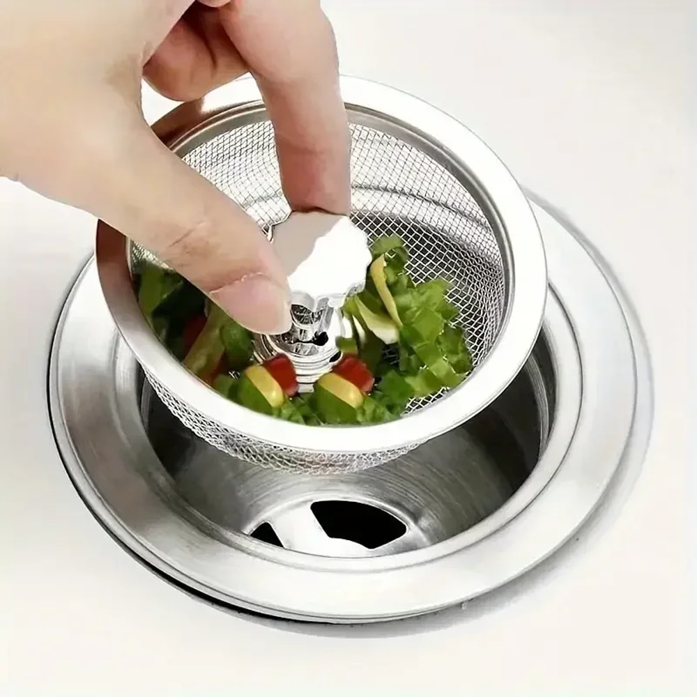 Stainless Steel Drain Strainer For Kitchen Bathroom Sinks Durable Mesh Hair Waste Filter For Sewer 5