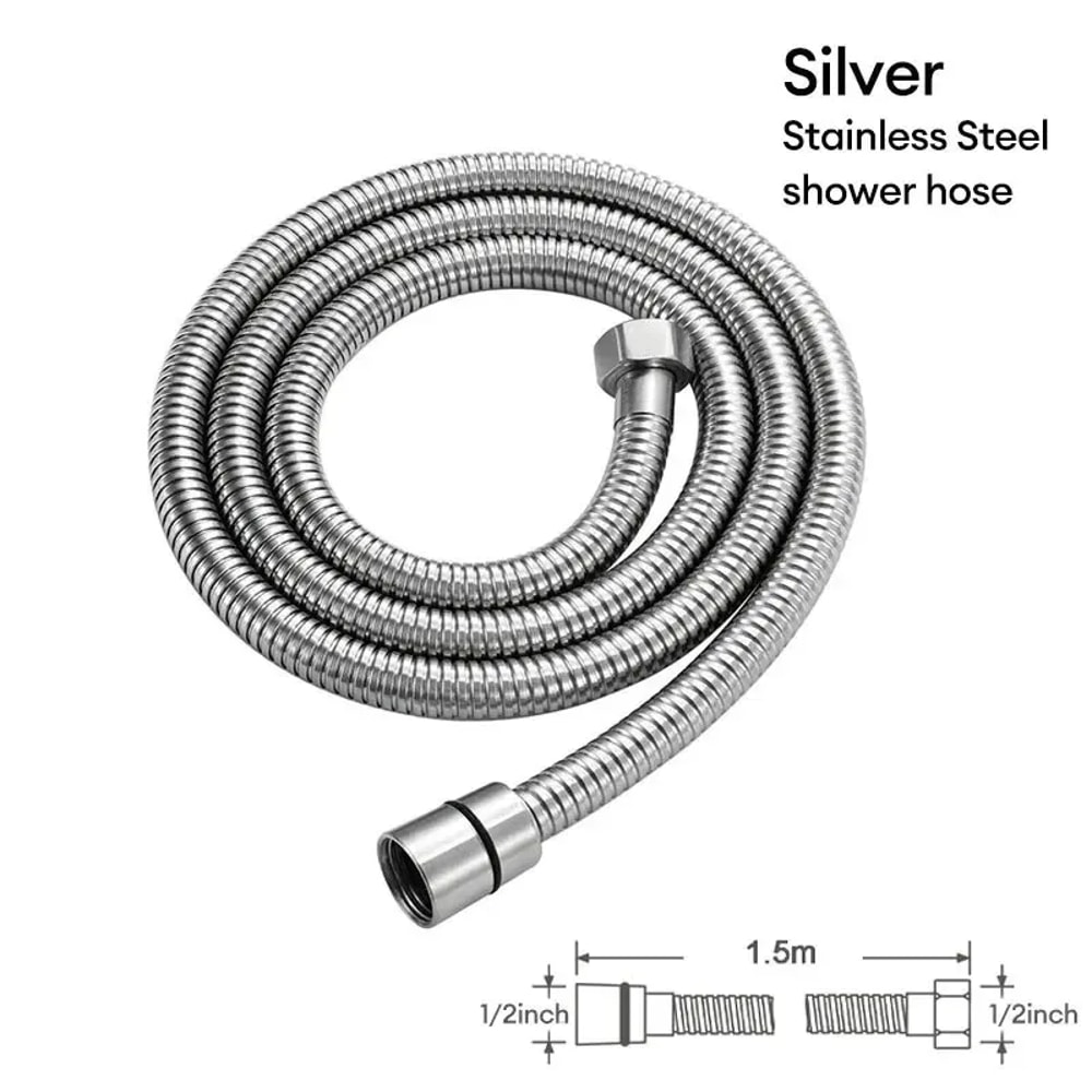 Stainless Steel Flexible Shower Hose Durable HighStrength Hot And Cold Shower Tube For Bathroom Acc 0