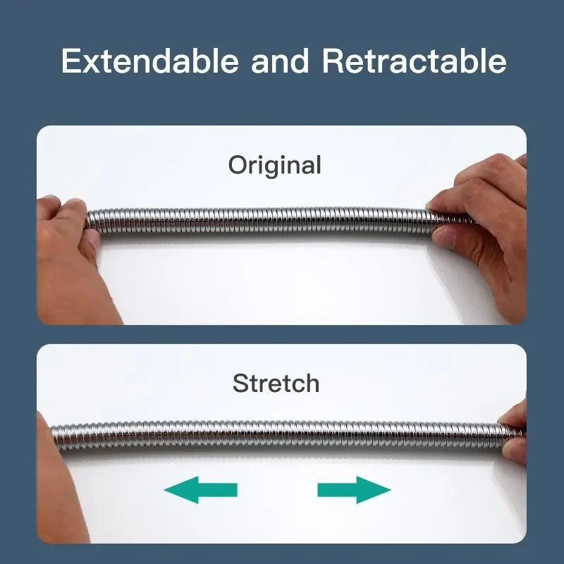 Stainless Steel Flexible Shower Hose Durable HighStrength Hot And Cold Shower Tube For Bathroom Acc 2