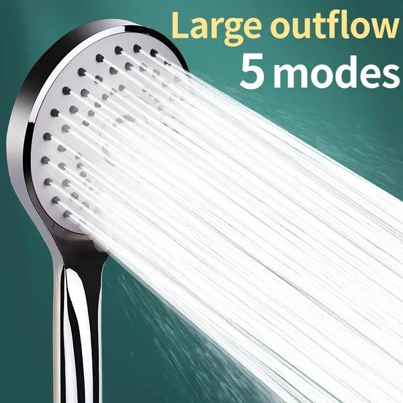 Pressurized Hand Shower Nozzle Large Water Output 5 Models Universal Adaptation Water Saving 0