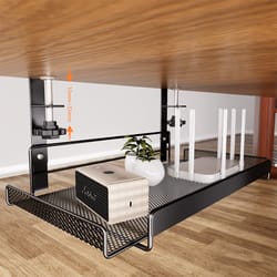 sturdy under-desk storage rack with cable management durable metal office organizer