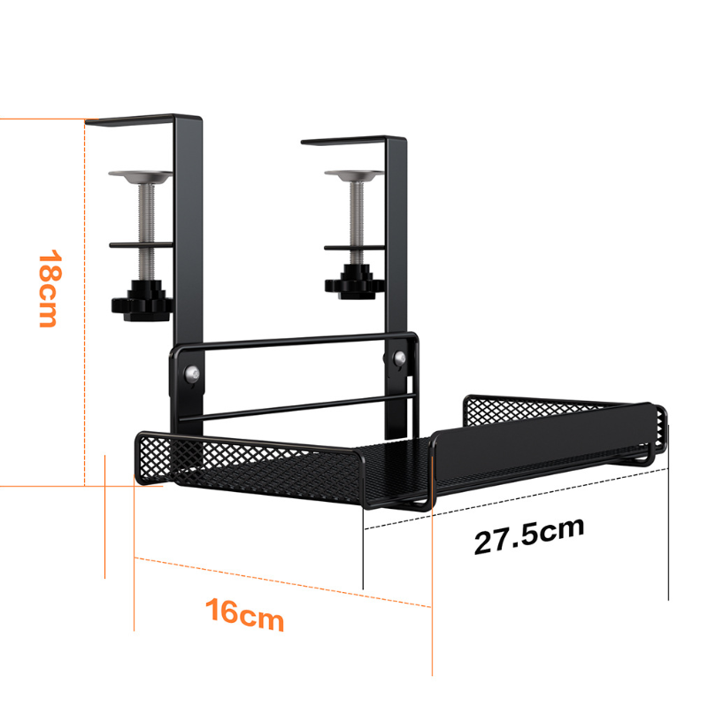 Sturdy UnderDesk Storage Rack With Cable Management Durable Metal Office Organizer 6