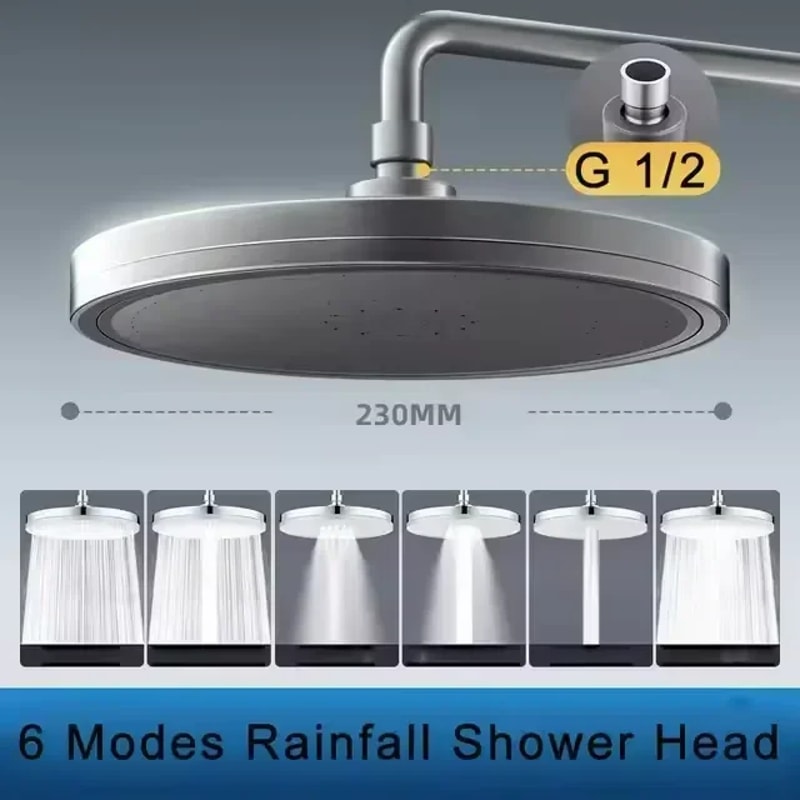 High Pressure Rainfall Shower Head With Filter Top Rain Shower Faucet For Bathroom 6