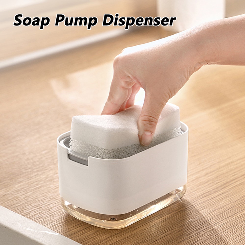 Automatic Soap Dispenser With Foam And Sponge Holder Kitchen Bathroom Liquid Container 0