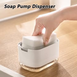 automatic soap dispenser with foam and sponge holder kitchen & bathroom liquid container
