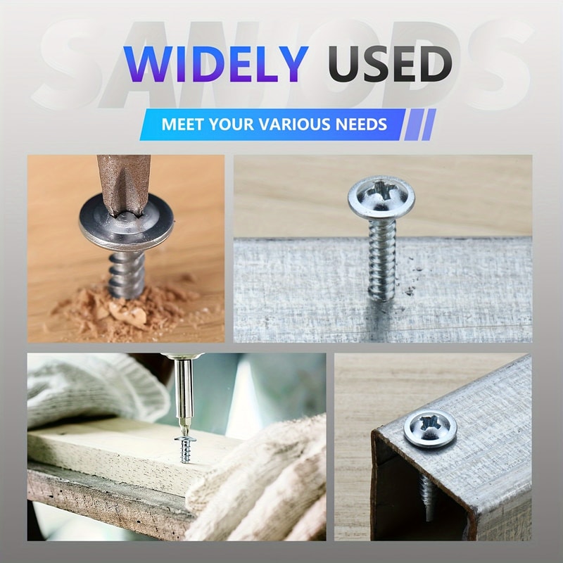 Stainless Steel Self Tapping Screws Kit For Metal Wood Plastic 3