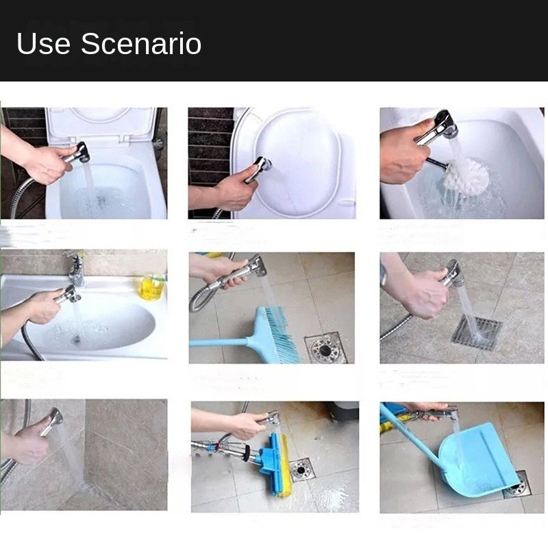 Handheld Bidet Sprayer For Toilet Flexible Spring Shower Head With Hose Soft Tube For Bathroom Acce 4
