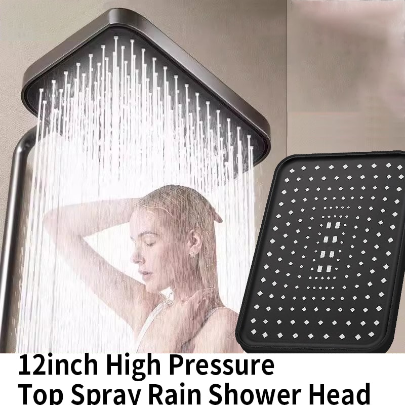 Luxury High Pressure Rainfall Shower Head Adjustable Angles AntiClogging Nozzles WaterSaving Design 5
