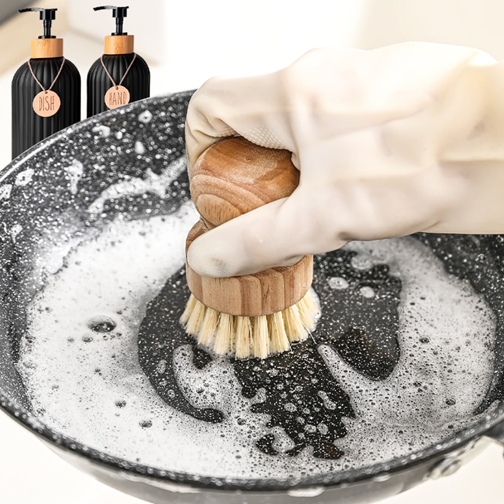 Kitchen Black Dish Soap Dispenser Set With Tags Countertop Storage For Hands Dish Soap 2