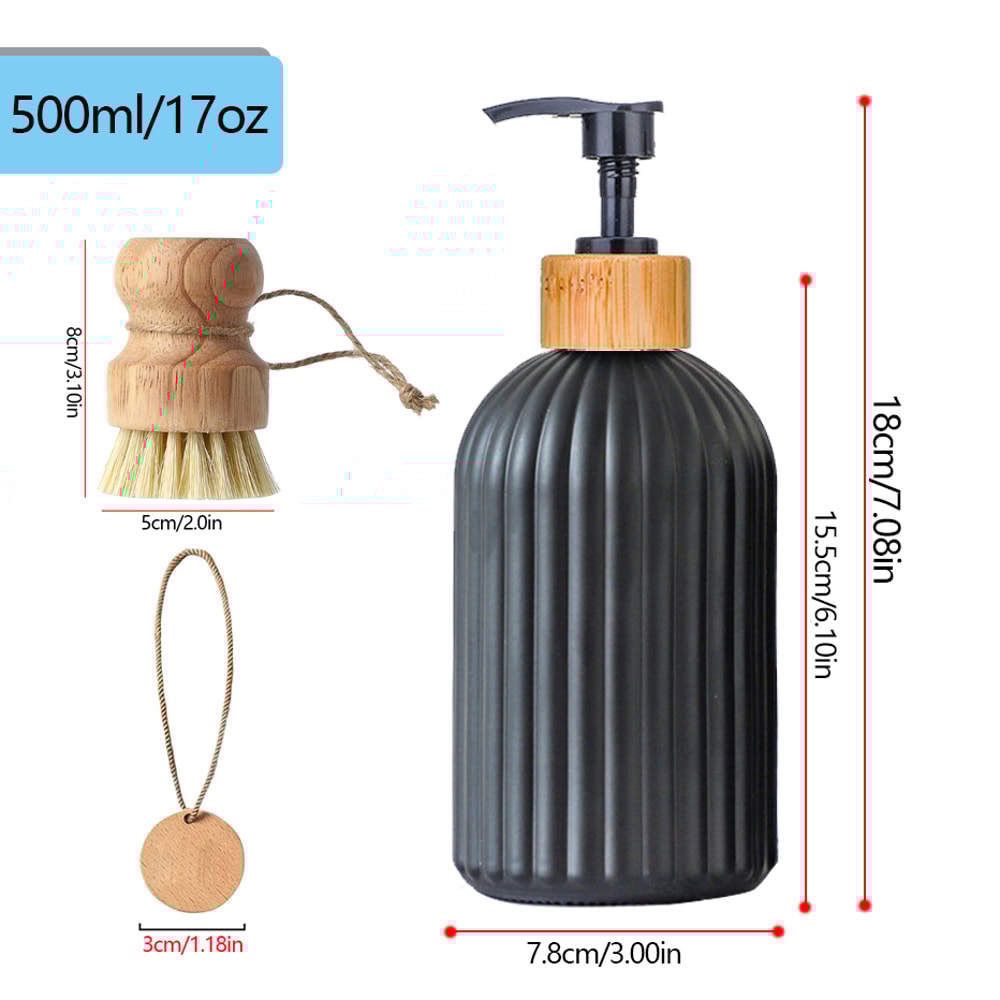 Kitchen Black Dish Soap Dispenser Set With Tags Countertop Storage For Hands Dish Soap 5