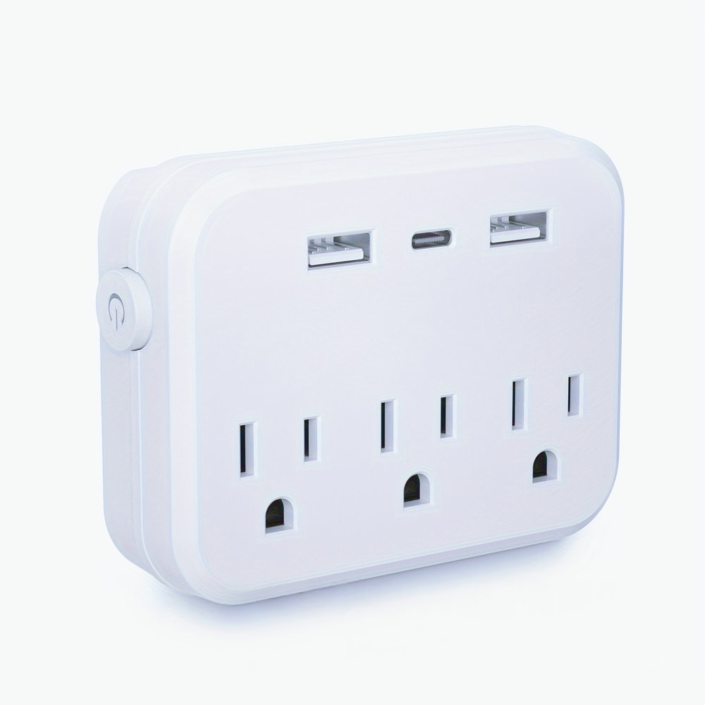 Portable Power Socket With Surge Protector Power Strip And USB Charging Ports 0