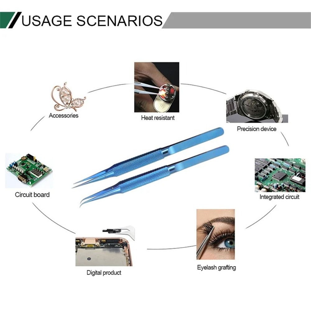 Professional Titanium Alloy Tweezers for Phone Repair & Electronics