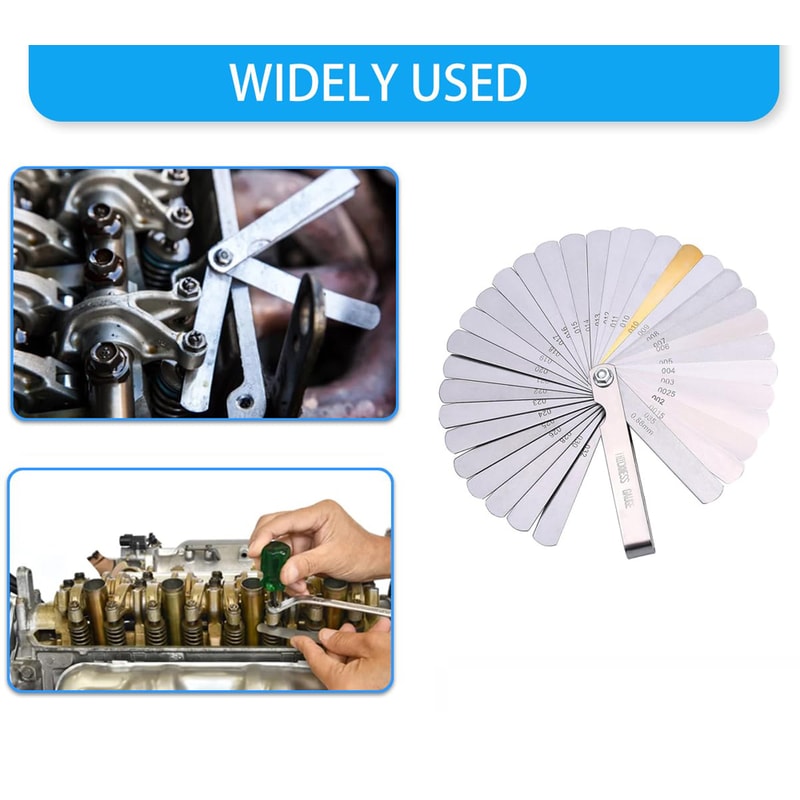 Professional Blade Feeler Gauge Set Stainless Steel Dual Metric & Gap Measuring Tool