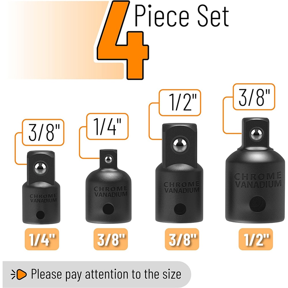 Impact Socket Adapter Set for Wrenches & Drills