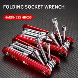 portable multifunction tool set with folding socket wrench compact kit