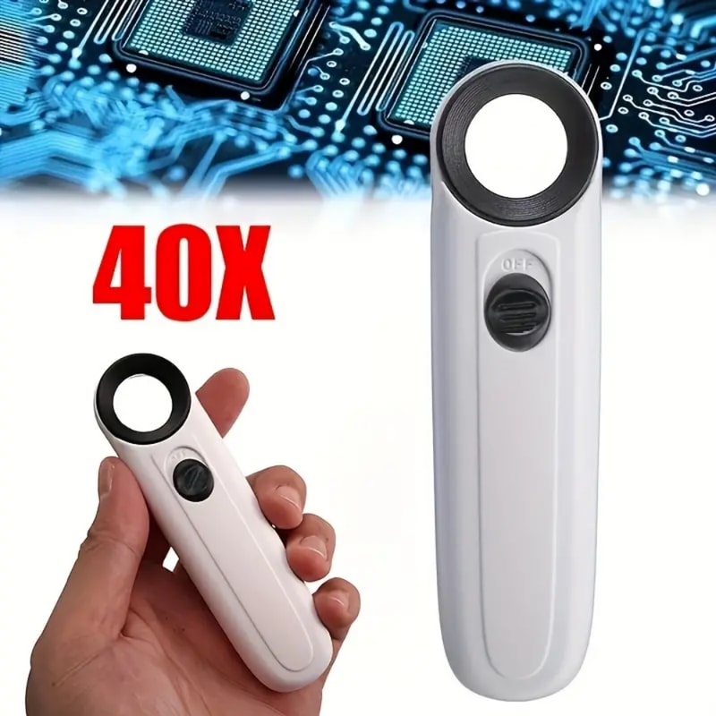 Handheld Magnifying Glass With Dual LED Lights For Jewelry Diamond Inspection 1
