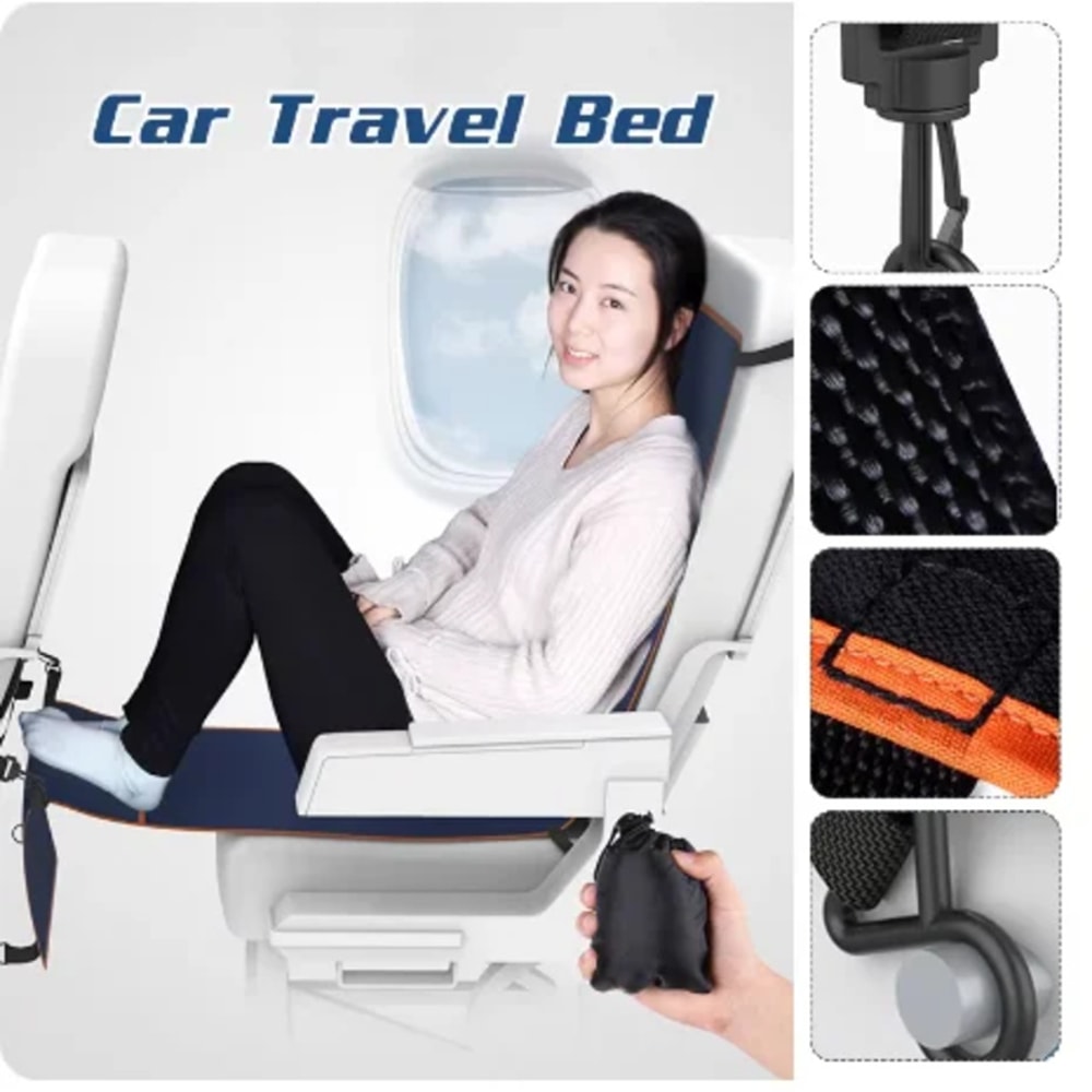 ComfortLift Airplane Footrest Hammock Portable Travel Footrest for Flights, Cars and Trains