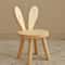 Cute Rabbit Ear Kids Wooden Stool Solid Wood Rabbit Ear Stool Decorative Children Chair