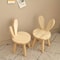 Cute Rabbit Ear Kids Wooden Stool Solid Wood Rabbit Ear Stool Decorative Children Chair