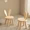 Cute Rabbit Ear Kids Wooden Stool Solid Wood Rabbit Ear Stool Decorative Children Chair