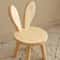 Cute Rabbit Ear Kids Wooden Stool Solid Wood Rabbit Ear Stool Decorative Children Chair