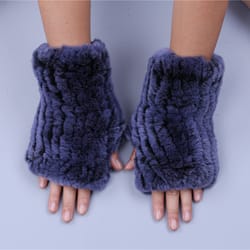luxury rabbit fur fingerless gloves for women soft winter wrist warmers and fashion mittens