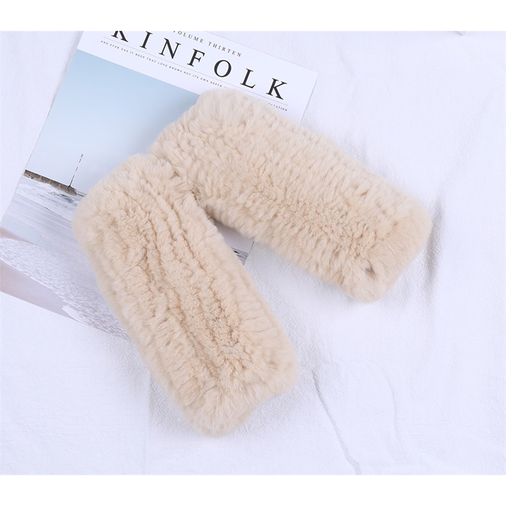 Luxury Rabbit Fur Fingerless Gloves For Women Soft Winter Wrist Warmers And Fashion Mittens 8