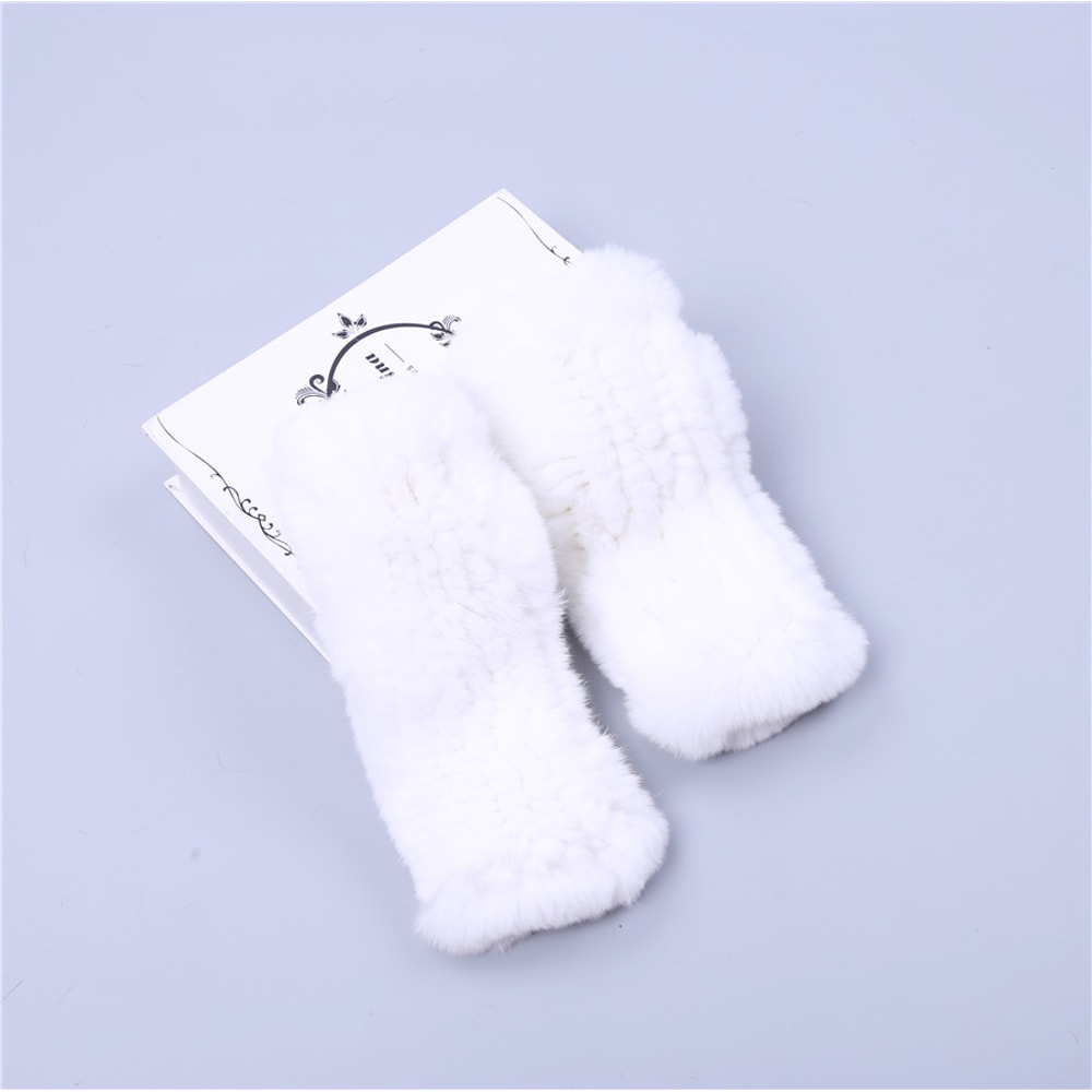 Luxury Rabbit Fur Fingerless Gloves For Women Soft Winter Wrist Warmers And Fashion Mittens 10
