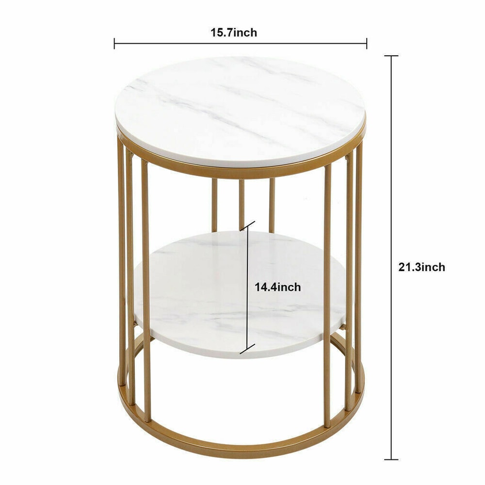 Side Table Round Coffee Table With Hidden Jewelry Storage Modern Nightstand Accent Table 4
