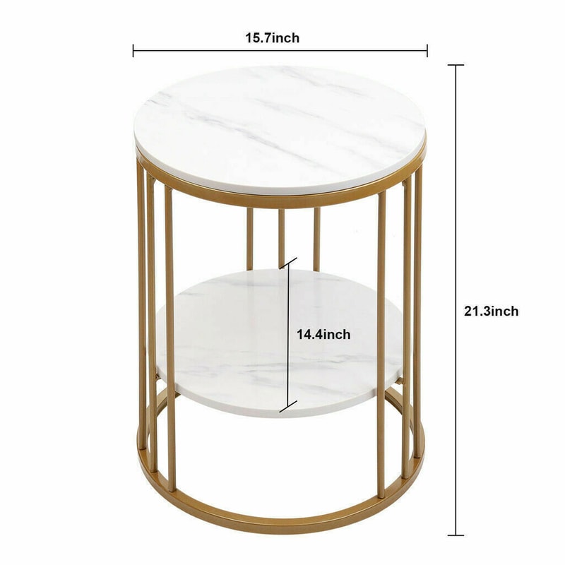 Side Table Round Coffee Table With Hidden Jewelry Storage Modern Nightstand Accent Table 4