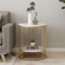 Side Table Round Coffee Table With Hidden Jewelry Storage Modern Nightstand Accent Table 5