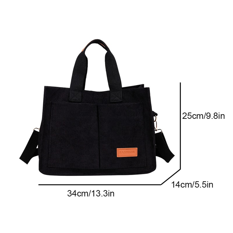 Stylish Canvas Shoulder Bag Spacious Crossbody Handbag For Women In White 3