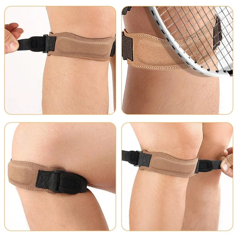Shock Absorption Knee Pad Patellar Support Strap for Sports Basketball, Badminton, Volleyball Injury Protection