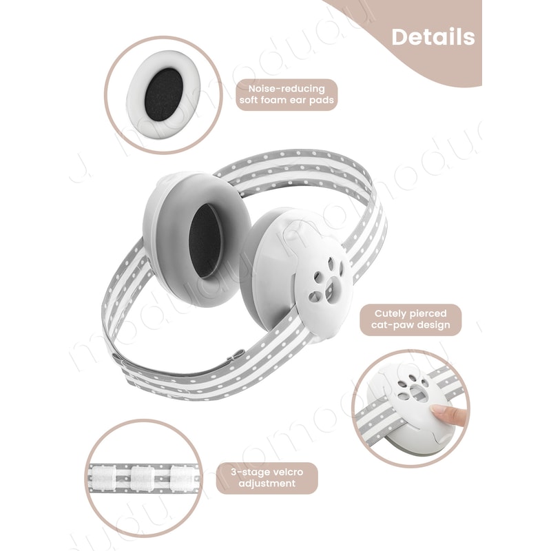 Cat Claw Baby Earmuffs Noise Reducing Headphones For Travel With Adjustable Headband 1