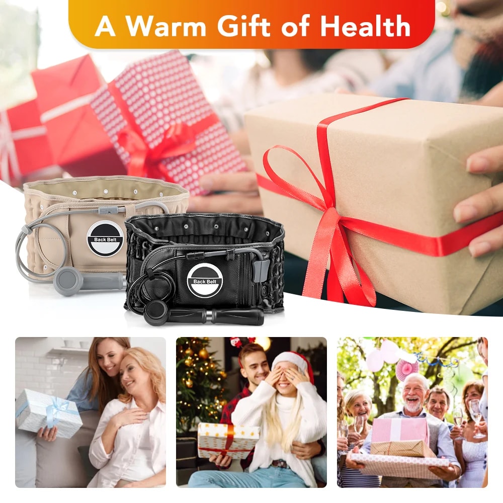 Inflatable Back Support Belt with Air Pump Low Back & Lumbar Support, Spinal Traction for Pain Relief