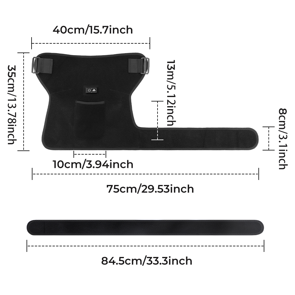 Cordless Heated Hip Support Brace with Massager for Sciatica Pain Relief & Lower Back Therapy
