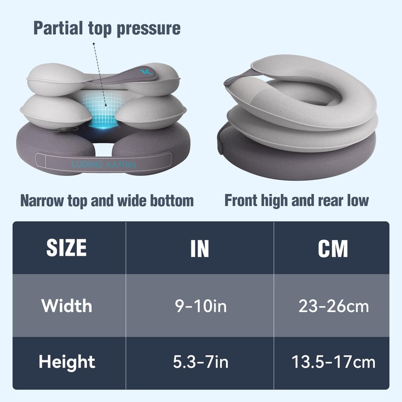 Cervical Neck Traction Device Inflatable Neck Stretcher Pillow For Instant Neck Decompression Supp 2