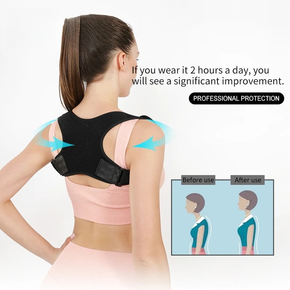 Unisex Adjustable Back Posture Corrector Support Brace For Men And Women Clavicle Spine Shoulder Co 3