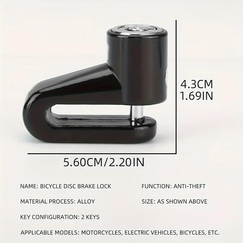 Motorcycle Disc Brake Lock Durable AntiTheft Security For Mountain Bikes No Battery Required 4