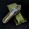 Multifunctional Outdoor Tableware Set Stainless Steel, Foldable Fork, Spoon, Knife for Picnic, Camping, Hiking.