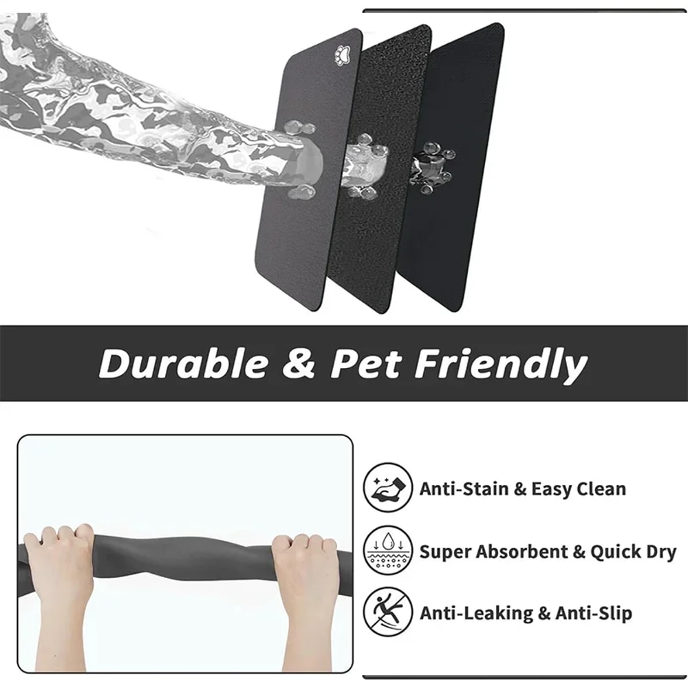 Absorbent Pet Feeding Mat For Dogs And Cats Quick Dry Easy To Clean Placemat For Messy Drinkers 5